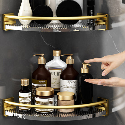 Skorter | 6-piece bathroom accessory set made of gold-colored metal bathroom hardware set