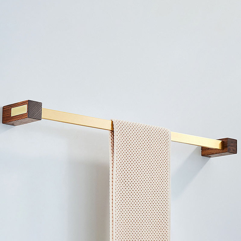 Skorter | 6-piece Walnut Bathroom Accessories Set Metal Gold Bath Hardware Set