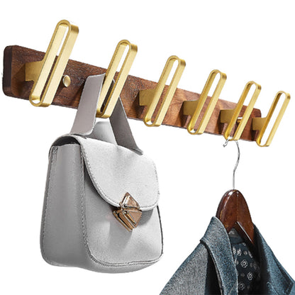 Skorter | 6-piece walnut bathroom accessory set metal gold bath hardware set