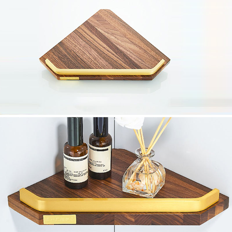 Skorter | 6-piece walnut bathroom accessory set metal gold bath hardware set