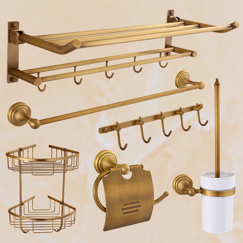 Skorter | 4-piece traditional bathroom accessory set Gold Brass bathroom accessory hardware set