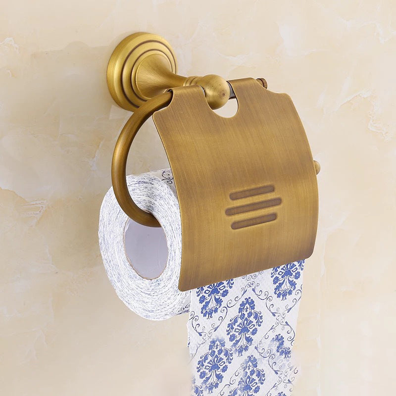 Skorter | 4-piece traditional bathroom accessory set Gold Brass bathroom accessory hardware set