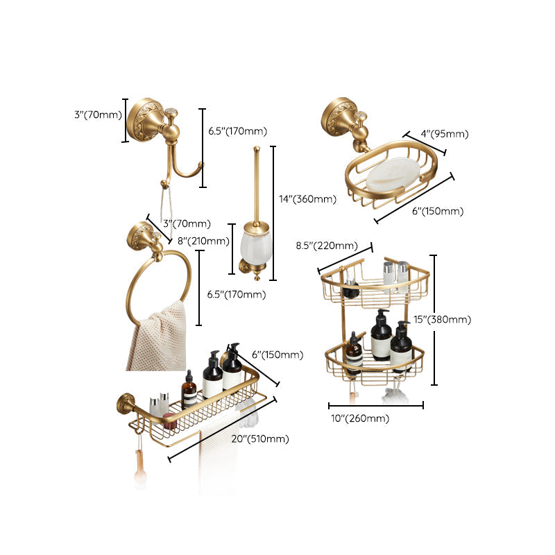 Skorter | Traditional brushed brass bathroom accessories as a single piece or in a set