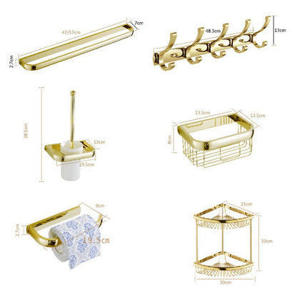 Skorter | Chrome/Gold Bathroom Accessory Set Modern Metal Bathroom Hardware Set