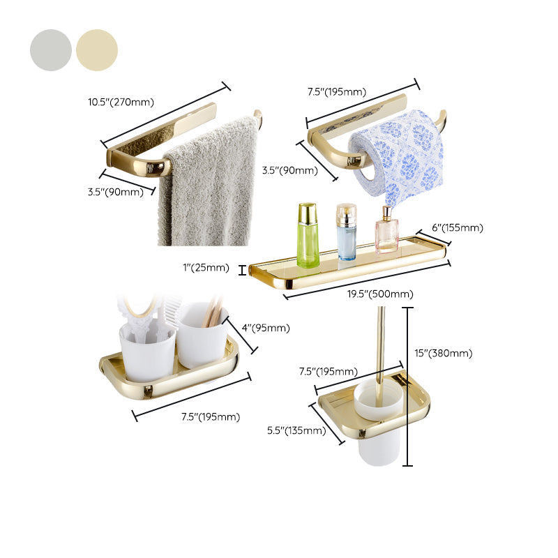 Skorter | Chrome/Gold Bathroom Accessories Set Modern Metal Bathroom Hardware Set