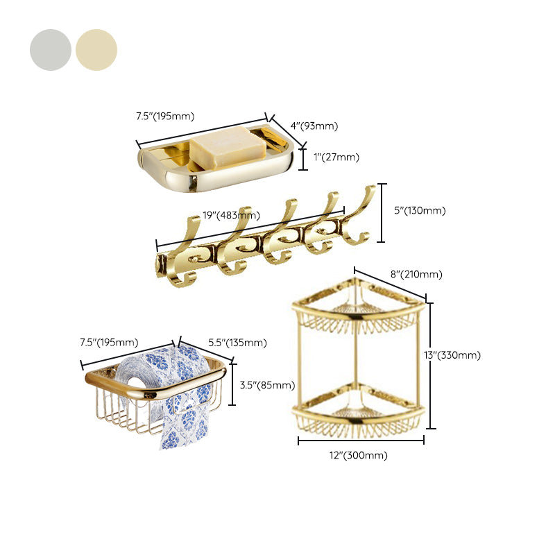 Skorter | Chrome/Gold Bathroom Accessory Set Modern Metal Bathroom Hardware Set