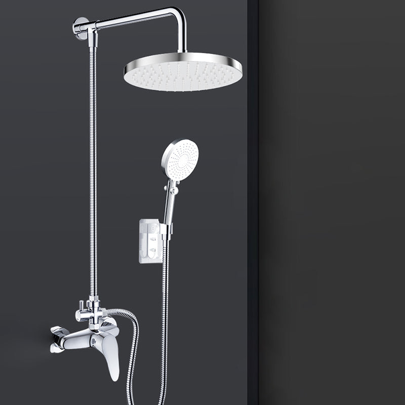 Skorter | Metal Shower Combo Contemporary Fixed Shower Head with Round and Rectangular Shape