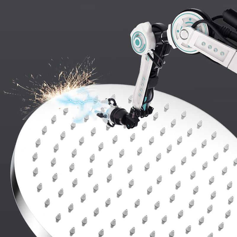 Skorter | Metal Shower Combo Contemporary Fixed Shower Head with Round and Rectangular Shape