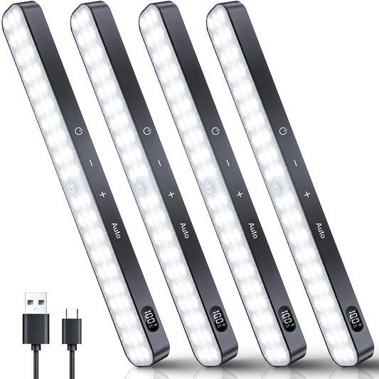 Skorter | Ferswe 60 Led Motion Sensor Cabinet Light, Dimmable Touch Control, Rechargeable - 4 Pack