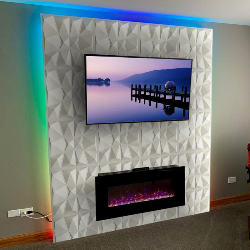 Skorter | Modern Zinc Back Wall Panel Smooth Upholstered Wall Ceiling in Black and White