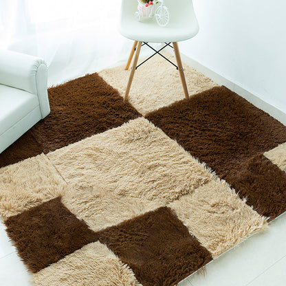 Skorter | Basic carpet tiles solid color long pile square bedroom carpet tiles