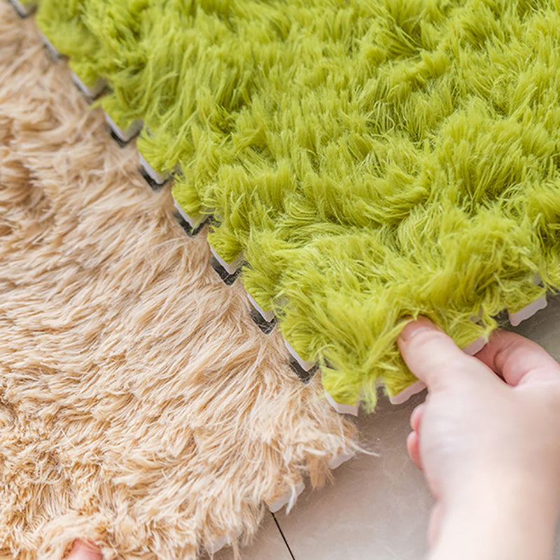 Skorter | Basic carpet tiles solid color long pile square bedroom carpet tiles