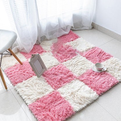 Skorter | Basic carpet tiles solid color long pile square bedroom carpet tiles