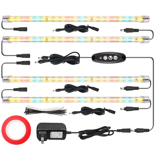 Skorter | Cxhome Plant Growth Light T5 Cabinet Light & Full Spectrum 3500K 6500K & Red Led 4 Strips With Automatic Cycle Timer 3/6/12 Hours Dual Channel 4 Brightness Wardrobe Light Growth Lamp For Indoor Plants
