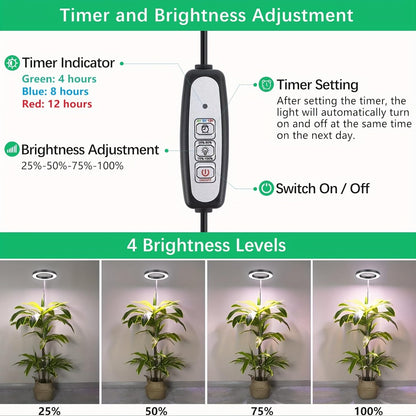 Skorter | Ej'S Supercar LED grow light for indoor plants, full spectrum, timer, 3-pack, adjustable