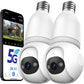 Skørter | 2 Pack Light Bulb Security Camera - Wireless Outdoor - 360° AI Motion Detection