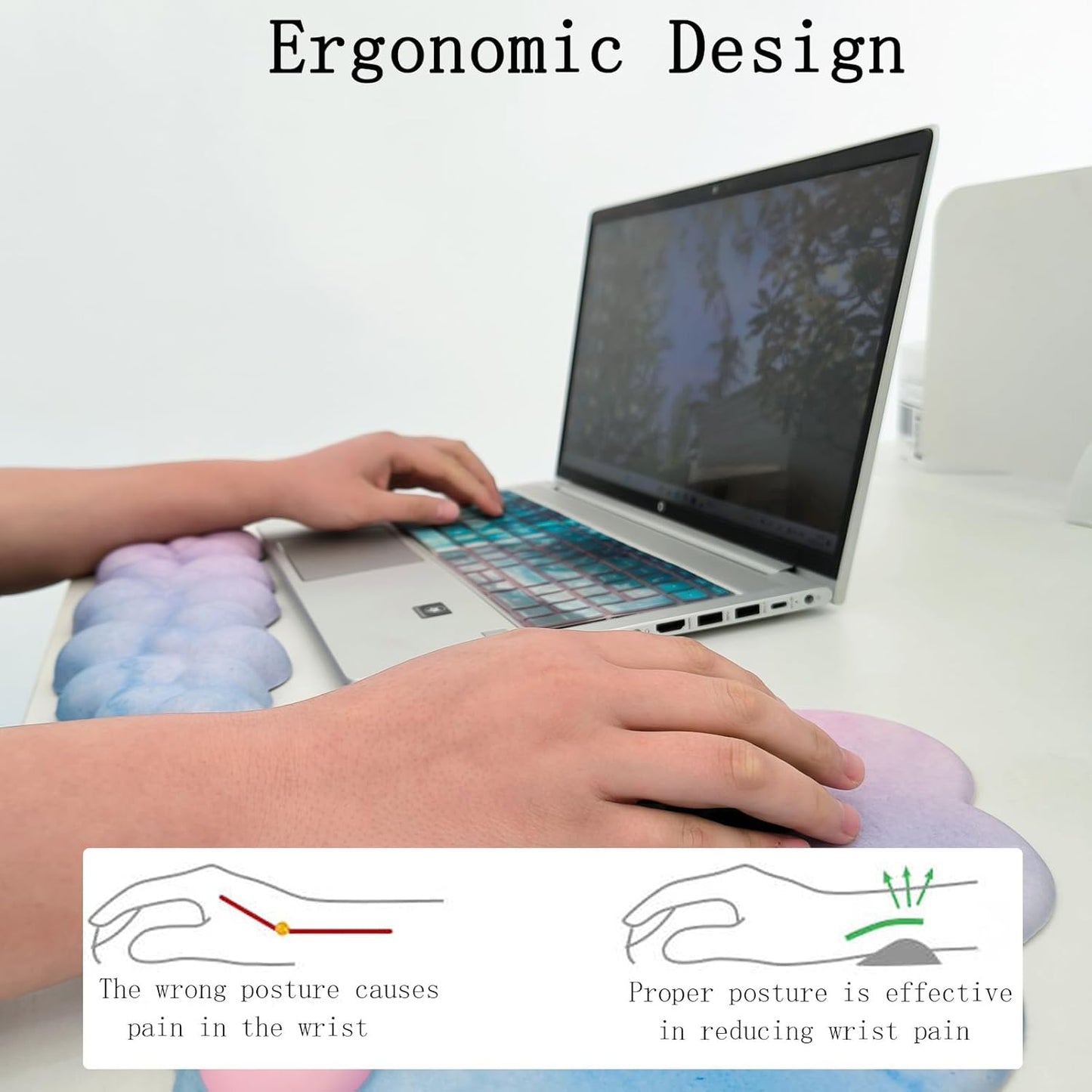 Skorter | Cloud-Shaped Ergonomic Wrist Rest Set with Mouse Pad & Coaster – Zeyora