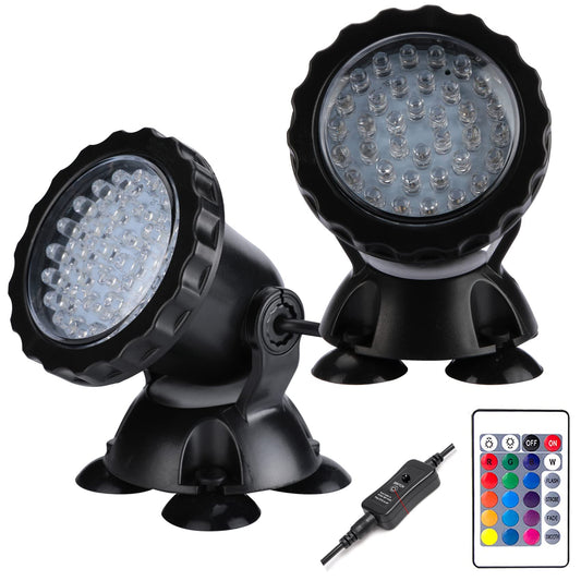 Skorter | Zhgservu LED Lady Light, Submersible Color Changing Fountain Light With Remote Control & Stabilizer, 36 Light Bulbs