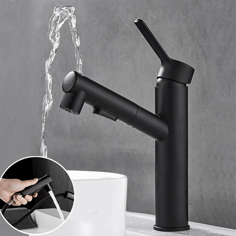 Skorter | Bathroom Vessel Faucet Swivel Spout Single Handle Faucet with Pull-Out Spray Head