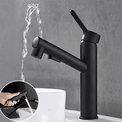 Skorter | Bathroom Vessel Faucet Swivel Spout Single Handle Faucet with Pull-Out Spray Head