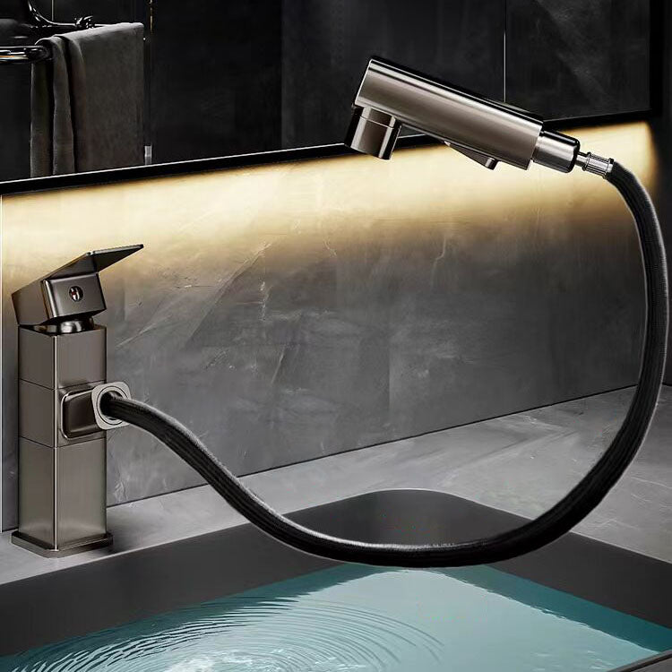 Skorter | Bathroom Vessel Faucet Swivel Spout Single Handle Faucet with Pull-Out Spray Head