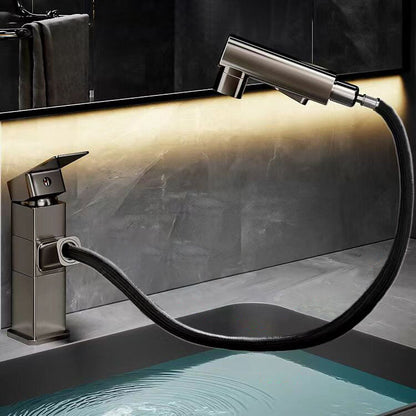 Skorter | Bathroom Vessel Faucet Swivel Spout Single Handle Faucet with Pull-Out Spray Head