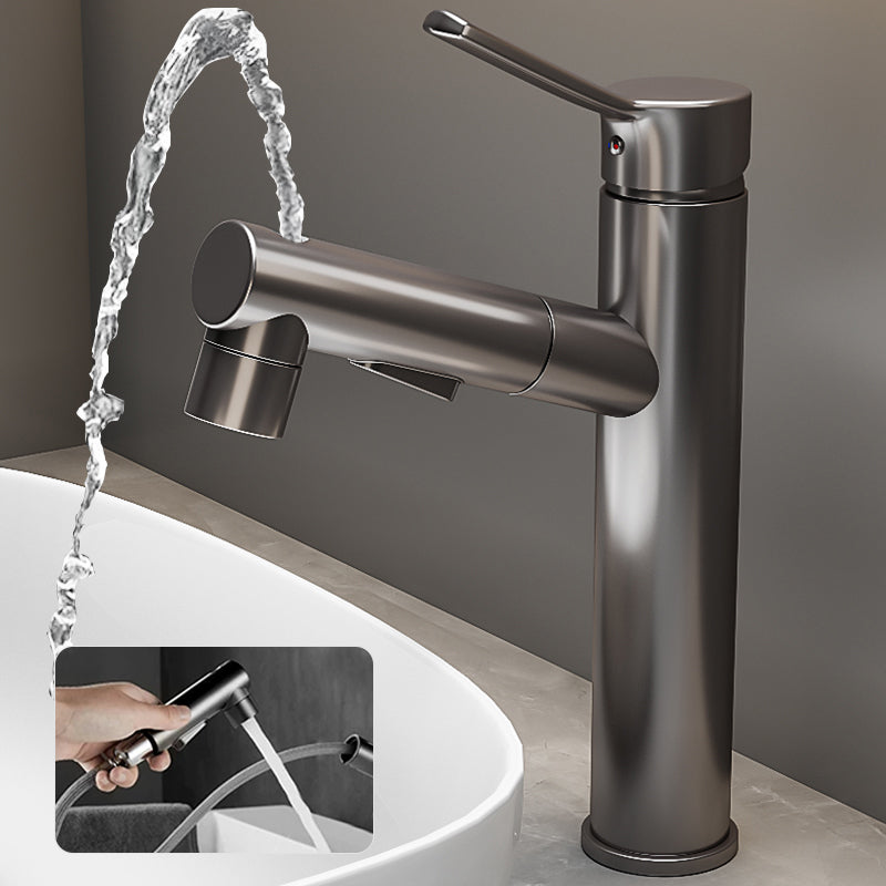 Skorter | Bathroom Vessel Faucet Swivel Spout Single Handle Faucet with Pull-Out Spray Head