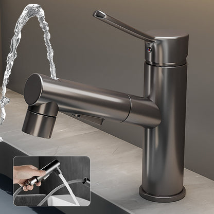Skorter | Bathroom Vessel Faucet Swivel Spout Single Handle Faucet with Pull-Out Spray Head