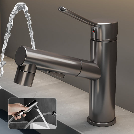 Skorter | Bathroom Vessel Faucet Swivel Spout Single Handle Faucet with Pull-Out Spray Head