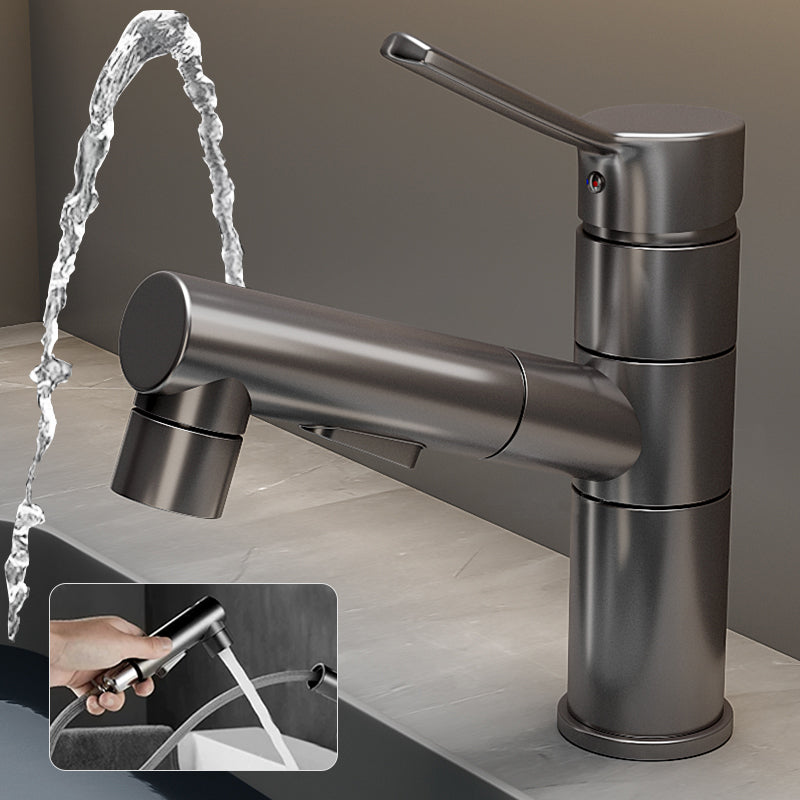 Skorter | Bathroom Vessel Faucet Swivel Spout Single Handle Faucet with Pull-Out Spray Head