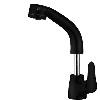 Skorter | Vessel Sink Bathroom Faucet with Swivel Spout Single Handle Faucet with Pull-Out Spray