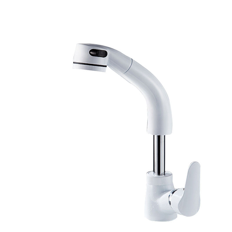 Skorter | Vessel Sink Bathroom Faucet with Swivel Spout Single Handle Faucet with Pull-Out Spray