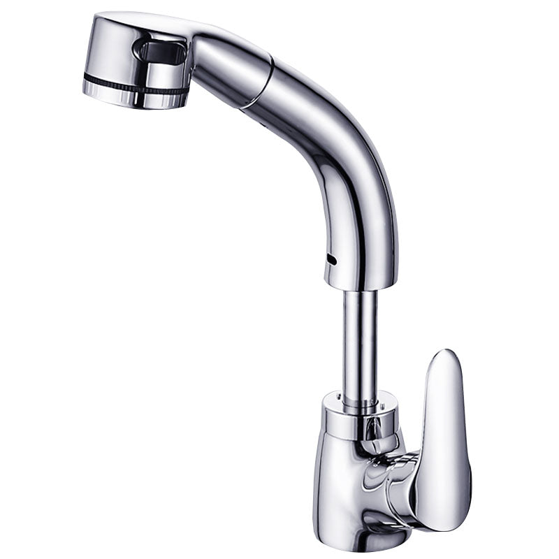 Skorter | Vessel Sink Bathroom Faucet with Swivel Spout Single Handle Faucet with Pull-Out Spray