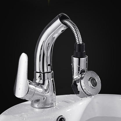 Skorter | Vessel Sink Bathroom Faucet with Swivel Spout Single Handle Faucet with Pull-Out Spray