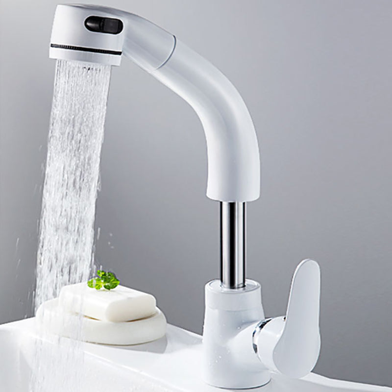 Skorter | Vessel Sink Bathroom Faucet with Swivel Spout Single Handle Faucet with Pull-Out Spray
