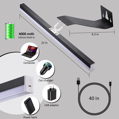 Skorter | Mioblue Rechargeable 22" Image light with remote control, dimmable 60Leds, wireless metal lamp