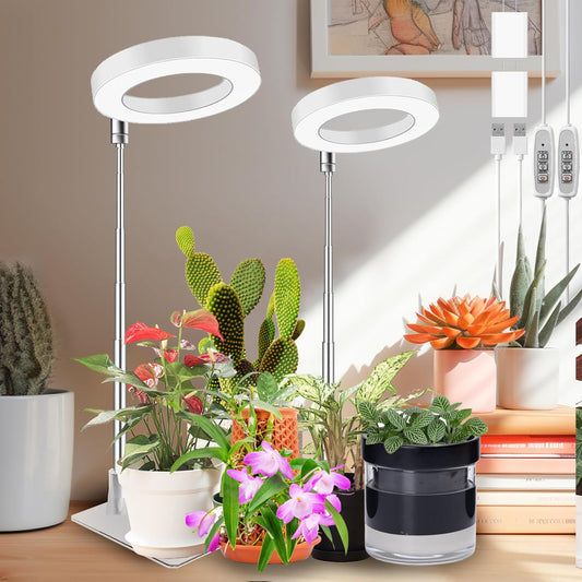 Skorter | Ej'S Super Car Indoor Plant Growth Light, Adjustable LED Lamp with Timer & 4 Brightness Levels, 2 Pack