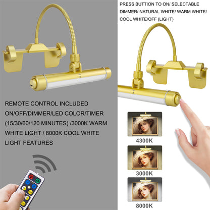 Skorter | Honwell Wireless Dartboard Light With Remote Control, 28 LEDs, 360° Flexible Neck, Gold