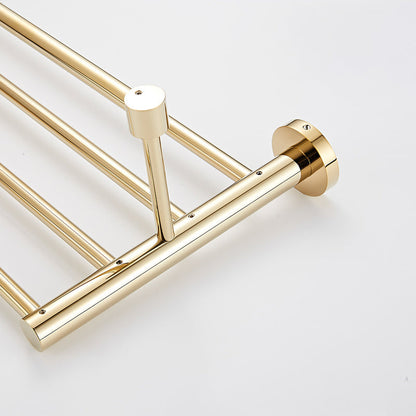 Skorter | 4 Pieces Traditional Bathroom Accessory Set Brass Bathroom Set in Matte Gold