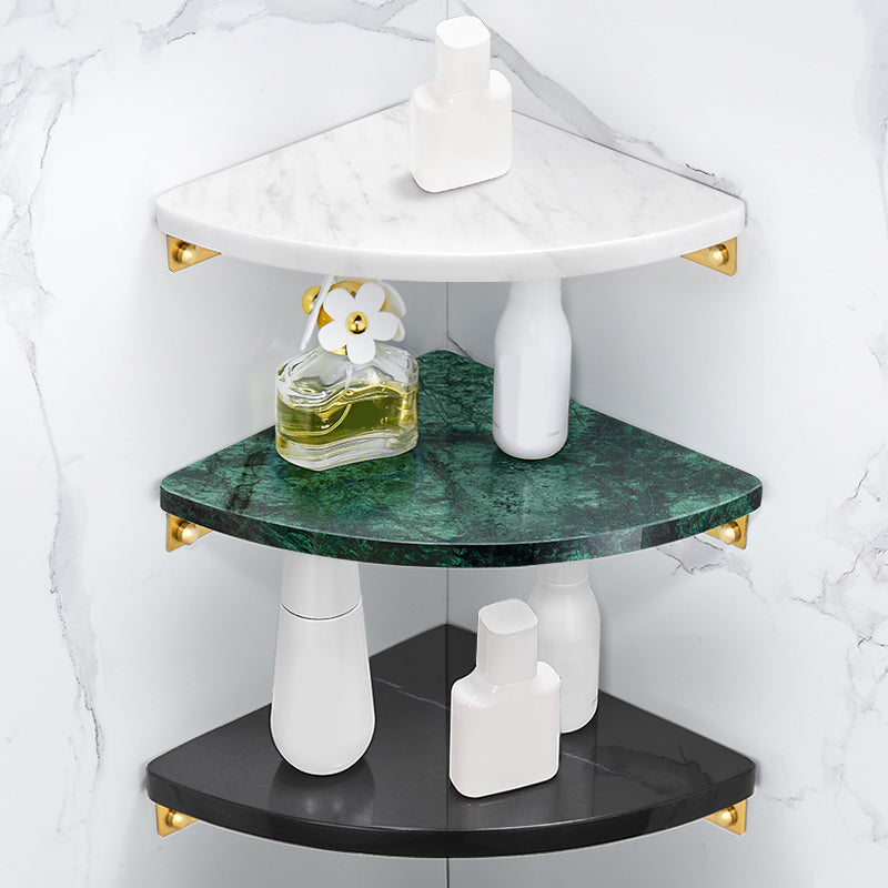 Skorter | 2-piece Bathroom Hardware Set Metal and Marble Bathroom Shelf Set