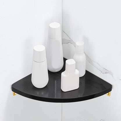 Skorter | 2-piece bathroom fitting set metal and marble bathroom shelf set