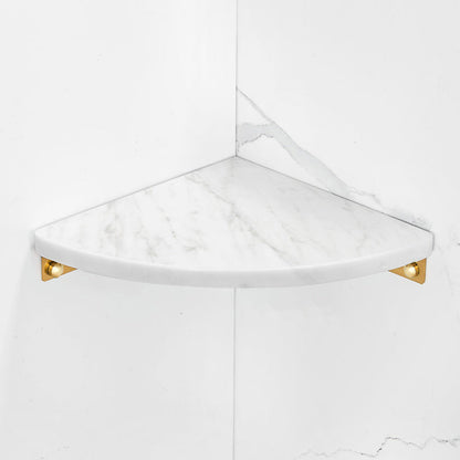 Skorter | 2-piece bathroom fitting set metal and marble bathroom shelf set