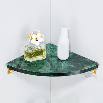 Skorter | 2-piece bathroom fitting set metal and marble bathroom shelf set