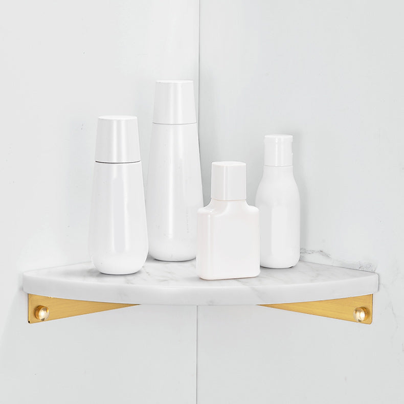 Skorter | 2-piece bathroom fitting set metal and marble bathroom shelf set