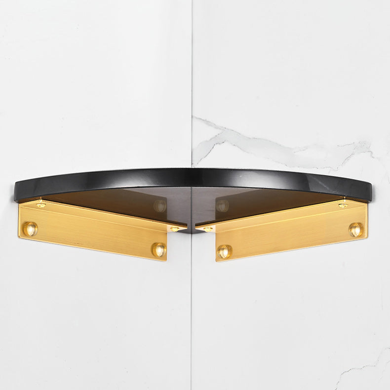 Skorter | 2-piece Bathroom Hardware Set Metal and Marble Bathroom Shelf Set