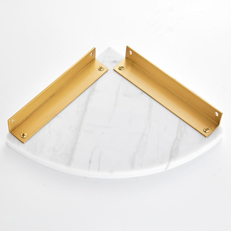 Skorter | 2-piece bathroom fitting set metal and marble bathroom shelf set