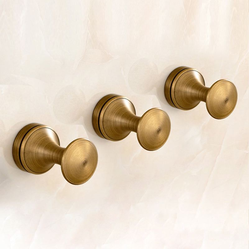 Skorter | 5-piece traditional bathroom accessory set brushed brass bathrobe hooks