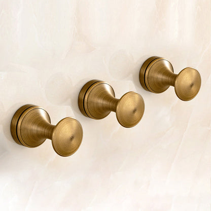 Skorter | 5-piece traditional bathroom accessory set brushed brass bathrobe hooks