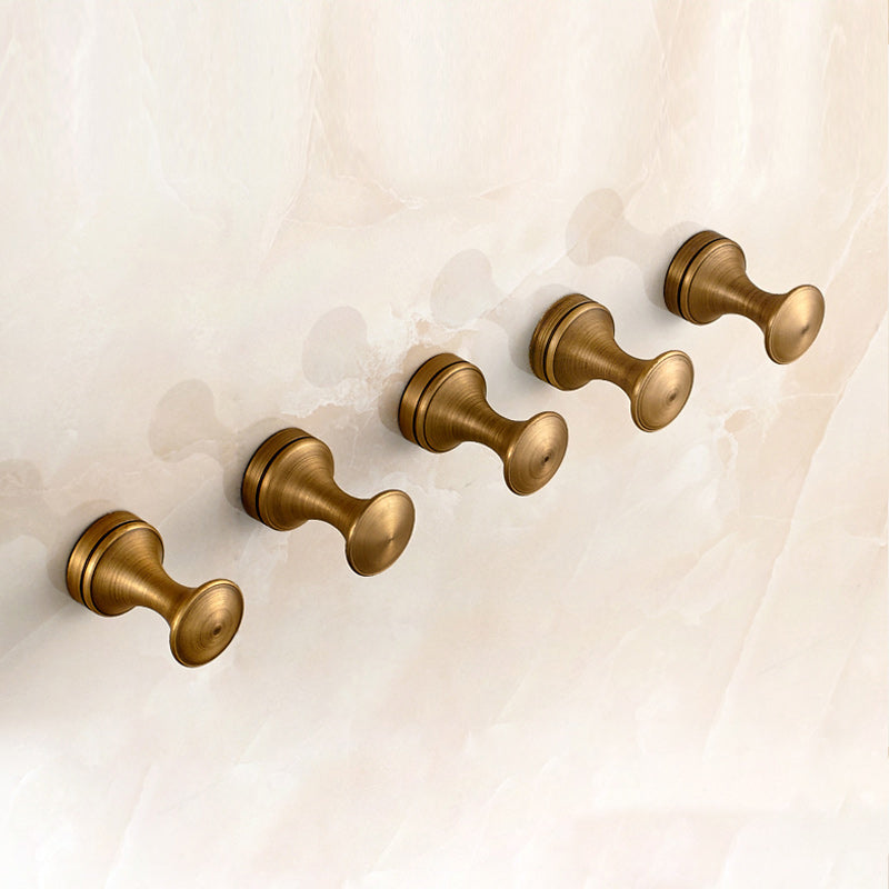 Skorter | 5-piece traditional bathroom accessory set brushed brass bathrobe hooks