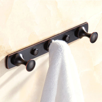 Skorter | 5-piece traditional bathroom accessory set brushed brass bathrobe hooks